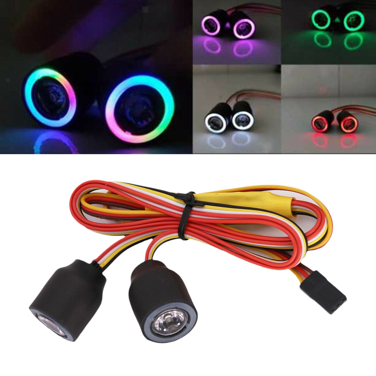 RC LED Headlights Lamps for SCX10 TRX4 D90 90046 1:10 Scale RC Rock Crawler