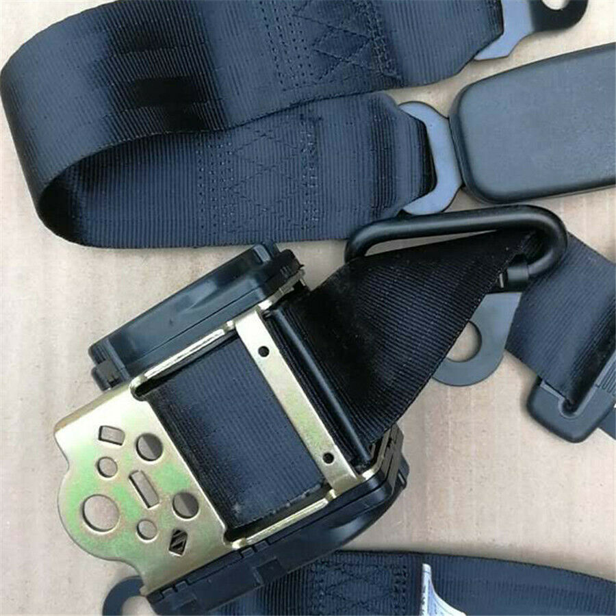 Car Seat Belt Black 3 Point Safety Travel Adjustable Retractable Auto Universal