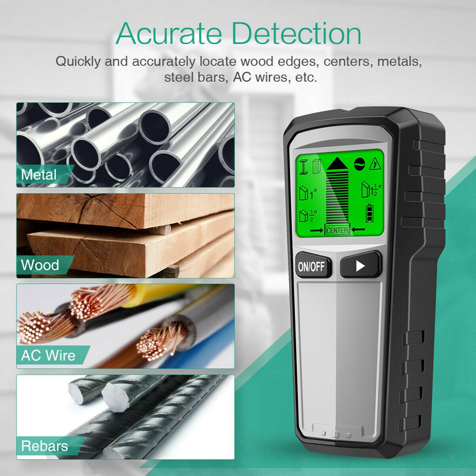 5in1 Multi-Function Stud Finder Metal Pipe Wire Wall Sensor Scanner Detector