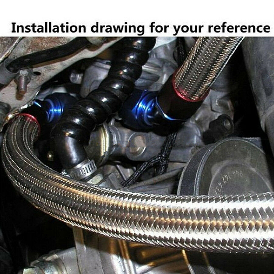 3.3Ft/1M AN20 20AN -20 NYLON STEEL BRAIDED TRANSIMISSION OIL FUEL LINE GAS HOSE