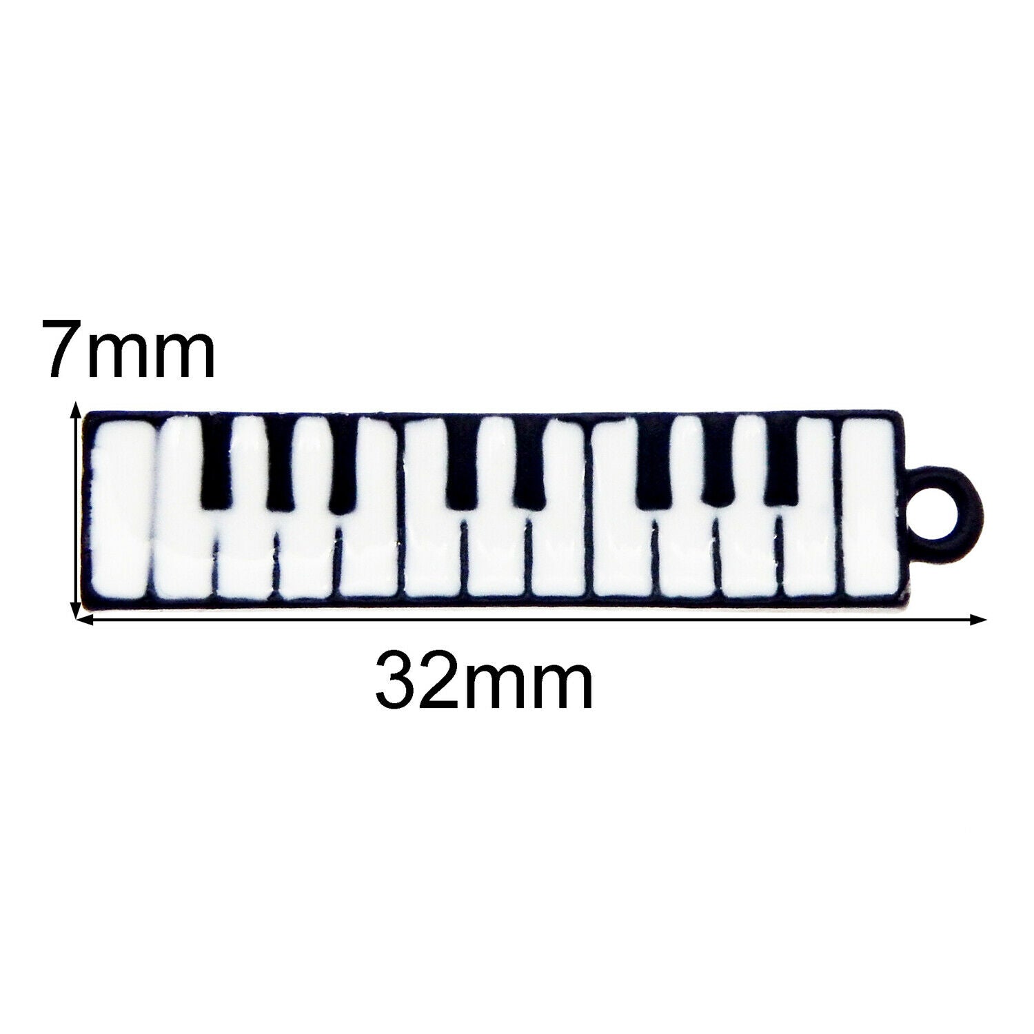 16PCS 32x7mm Piano Music Instrument Alloy Enamel Charms Pendant Findings Crafts