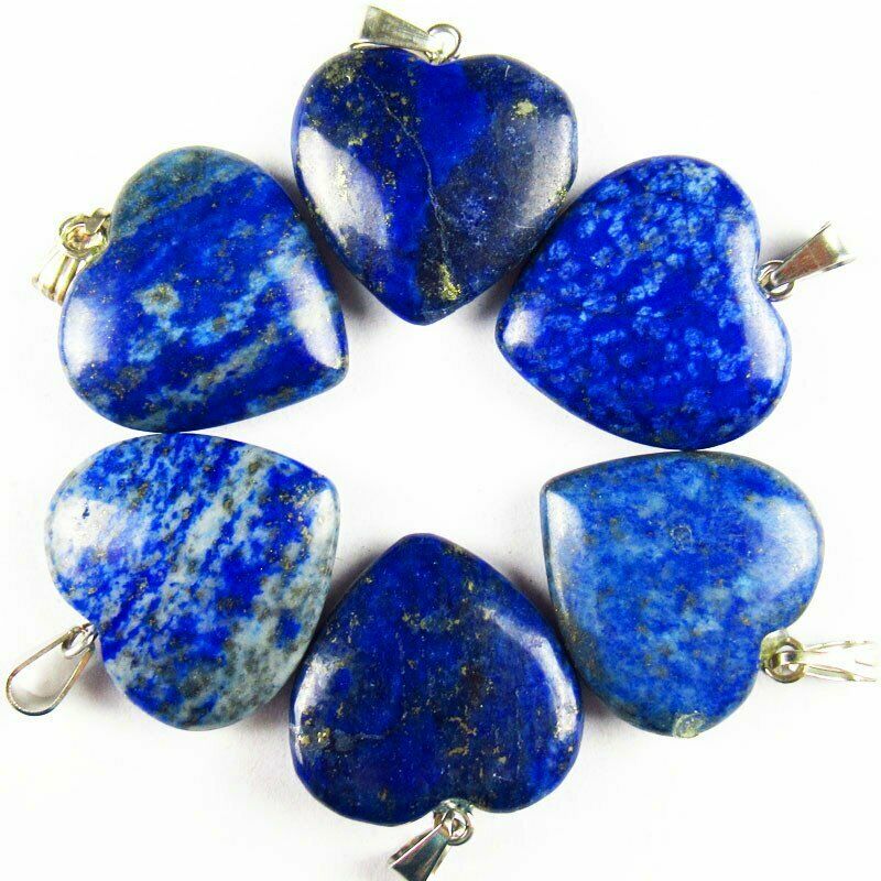 10pcs 20x20x6mm Natural Blue Lapis Lazuli Heart Pendant（send randomly）A-238SK