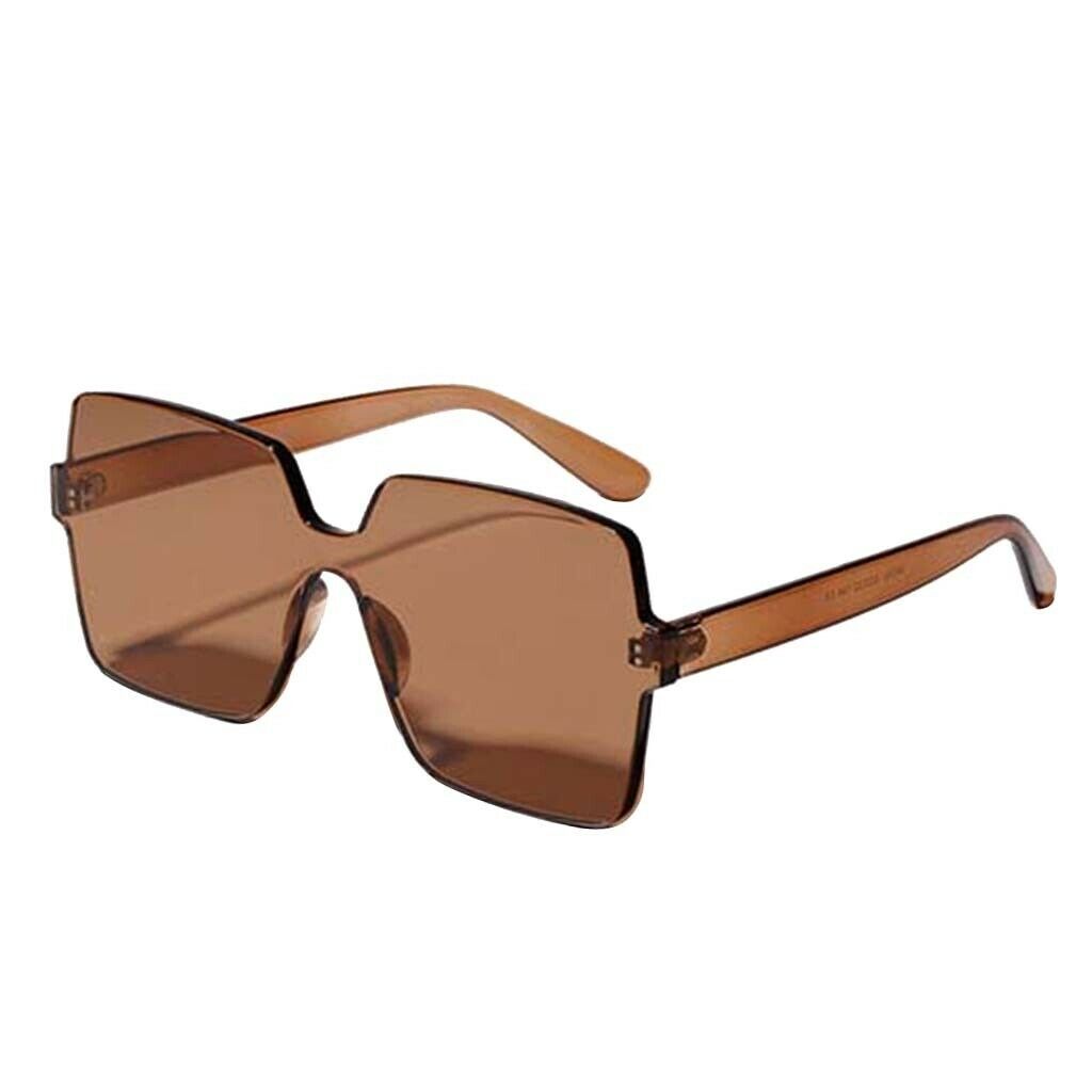 2pcs Womens One-piece Sunglasses Square Rimless Summer Sun Glasses Party