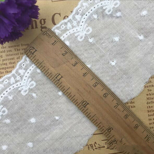 5 Yards Cotton embroidery lace Sewing clothes decoration Wedding dress curtain