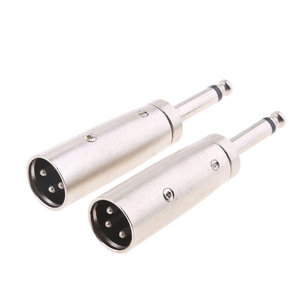 3-Pin XLR Male Plug to 6.35mm Mono Male Socket 1/4"   Mic Cable Adapter