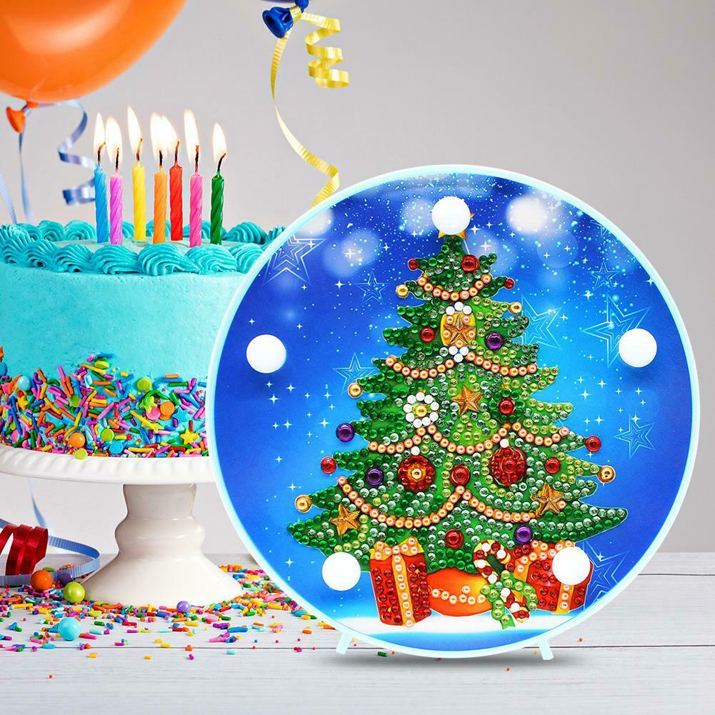 DIY LED Special Shaped Diamond Painting Christmas Tree Decorative Lights @