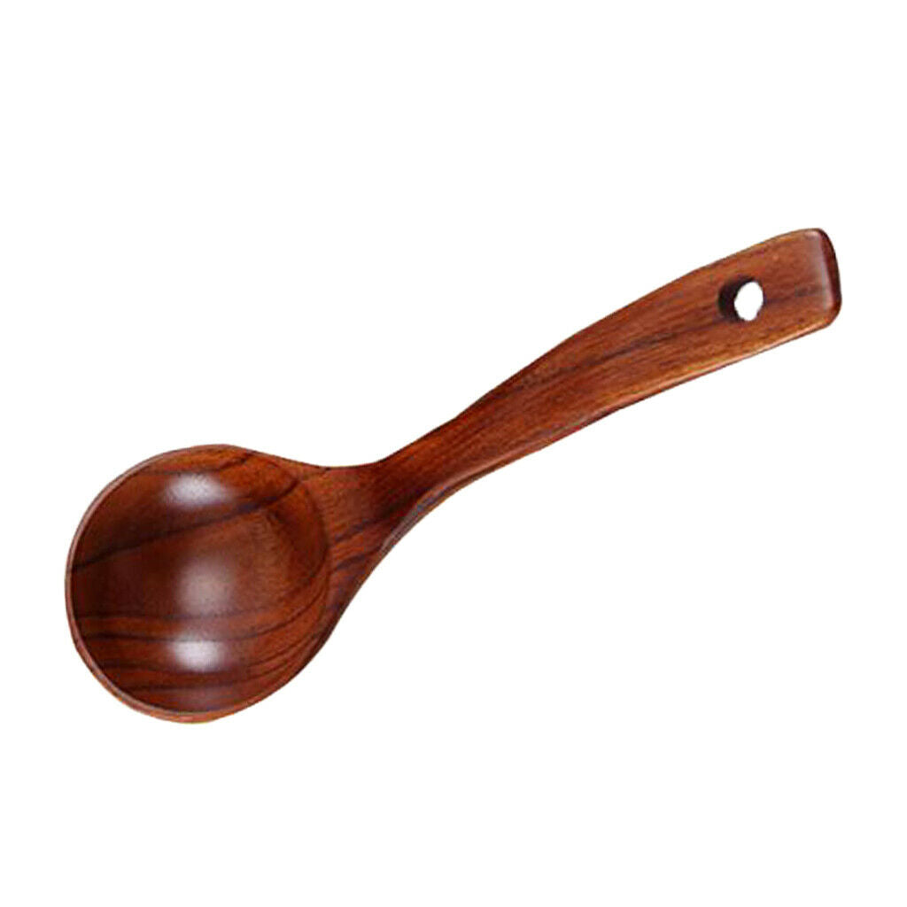 2X Natural Wooden Bamboo Ladle Scoop For Soups, Sauces, Casseroles, Porridge S