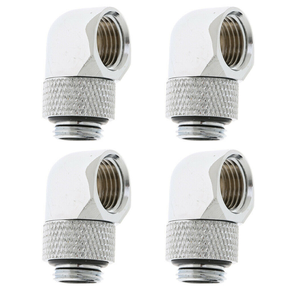 4pcs G1/4 90 Degree Rotary Male to Female Fitting Adapter for Water Cooling