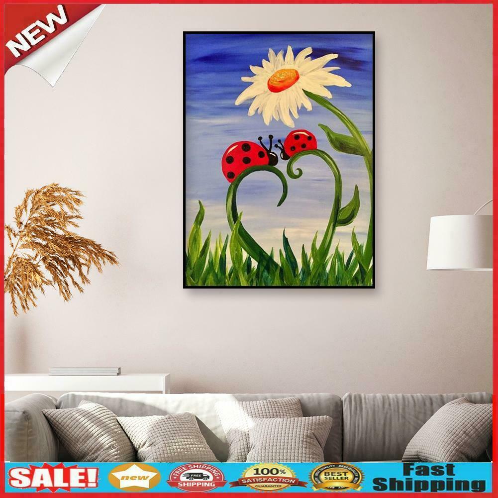 DIY Artwork Diamond Painting 5D Full Round Drill Kit Two Ladybugs Pictures @