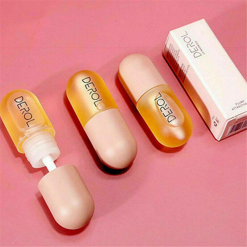 2Pcs DEROL Plant Extracts Plumping Lip Serum Day&Night Lip Plump Enhancer Makeup