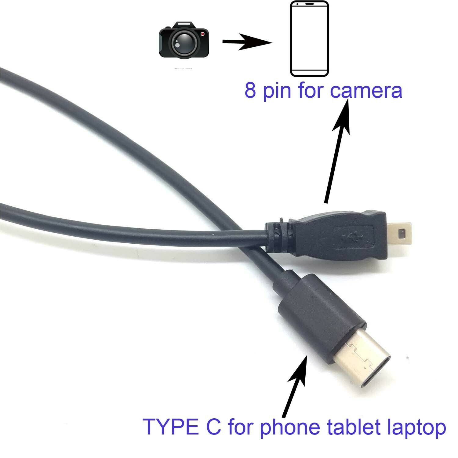 TYPE C OTG CABLE FOR Olympus CB-USB7 X-15-30-40-41-42-43-560-730-745-750-785-790