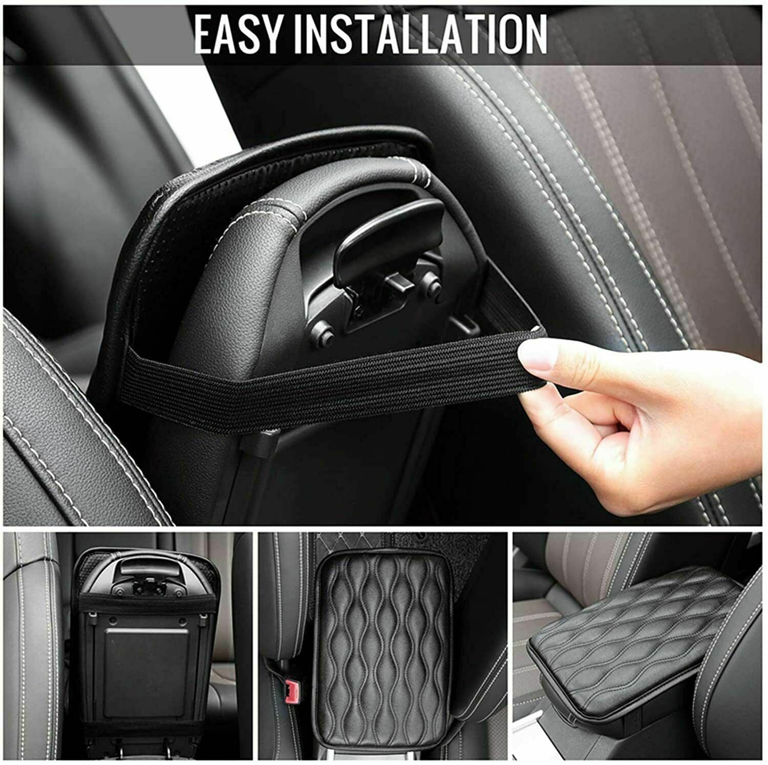 Auto Armrest Pad Cover PU Center Console Box Leather Cushion Mat Car Accessories