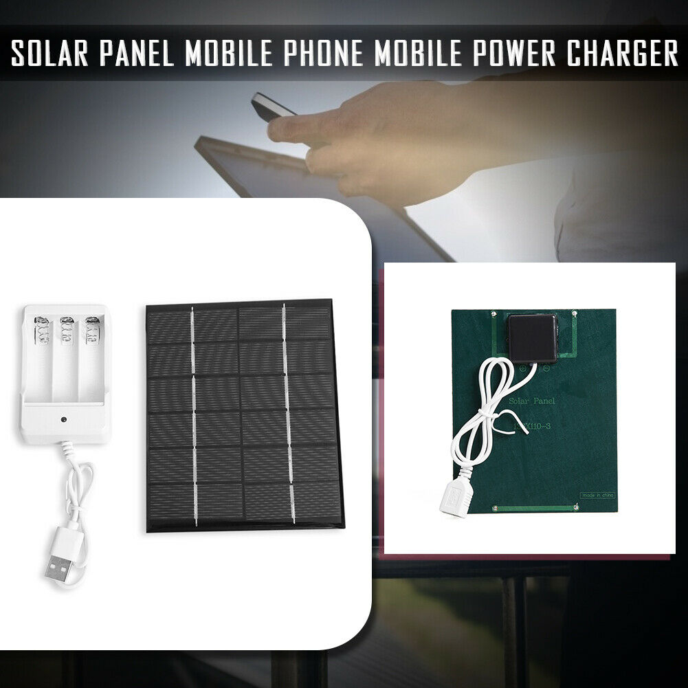 2W 6V USB Output Solar Battery Charger + AA Rechargeable Battery Charger @