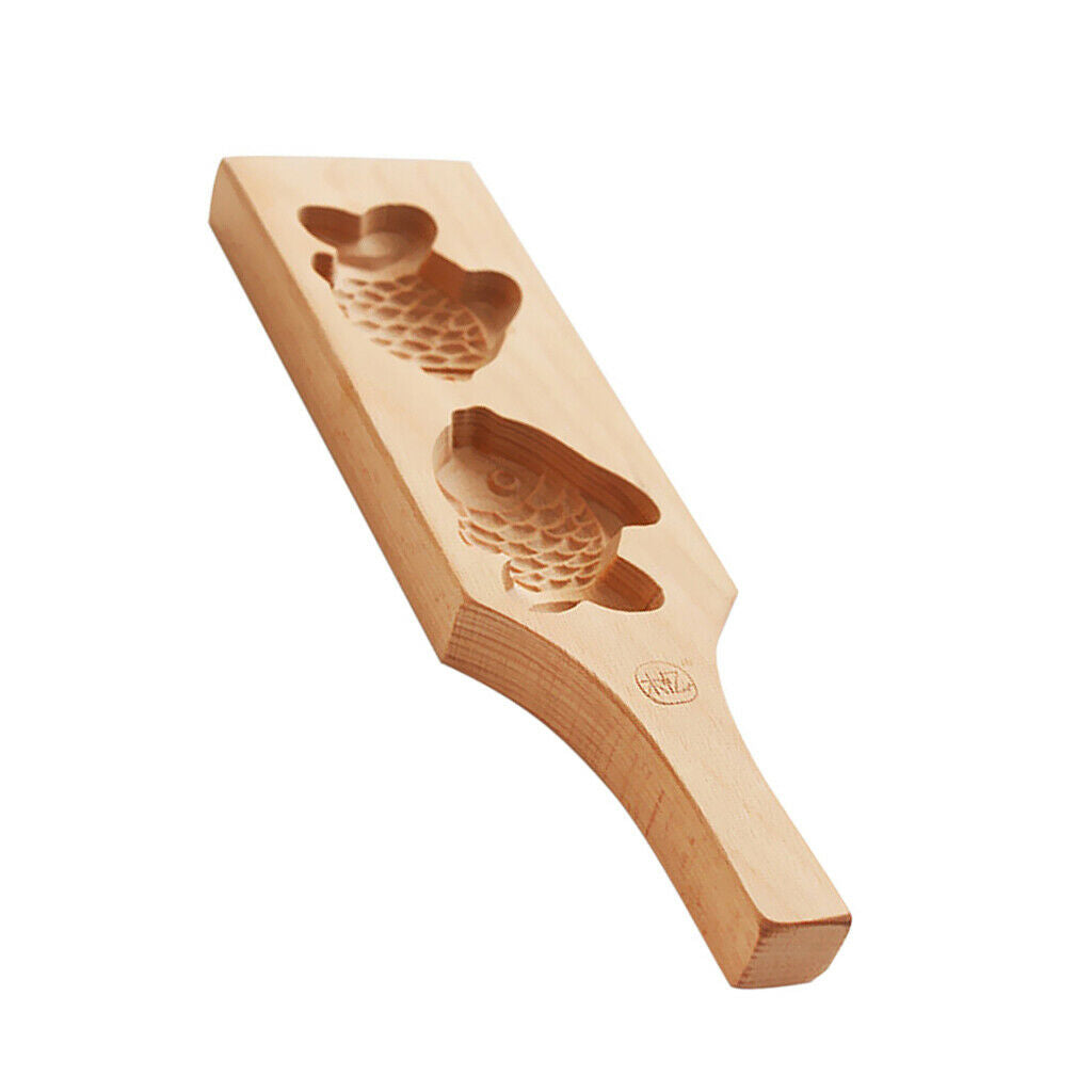 Handmade Fish Shape Wooden Mold And Mooncake Mold Cookie Molder Cakes Molds \\ T