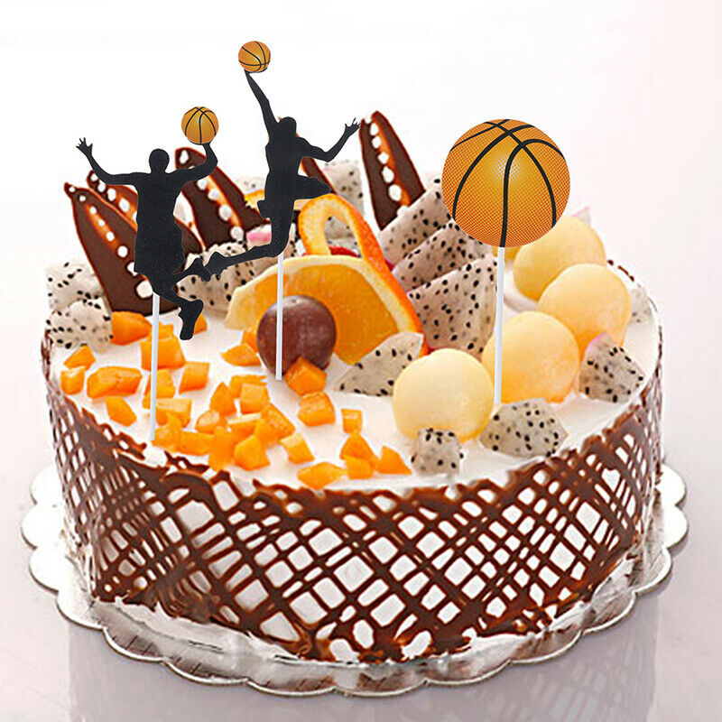 Basketball Acrylic Cake Topper  Slam Dunk Cupcake For Birthday Sports Party Y1