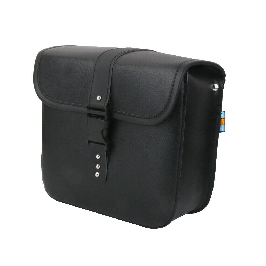 2Pairs Black PU Leather Motorcycle Side Saddlebags Saddle Bag Panniers