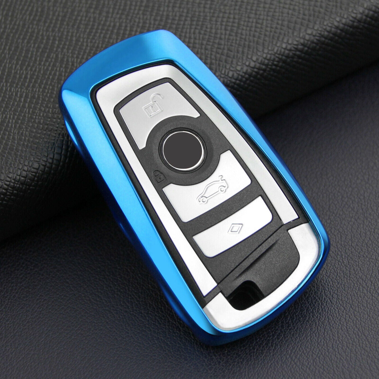 For BMW 1 2 3 4 5 6 7 Series X3 X4 Accessories Blue Key Fob Case Cover Holder