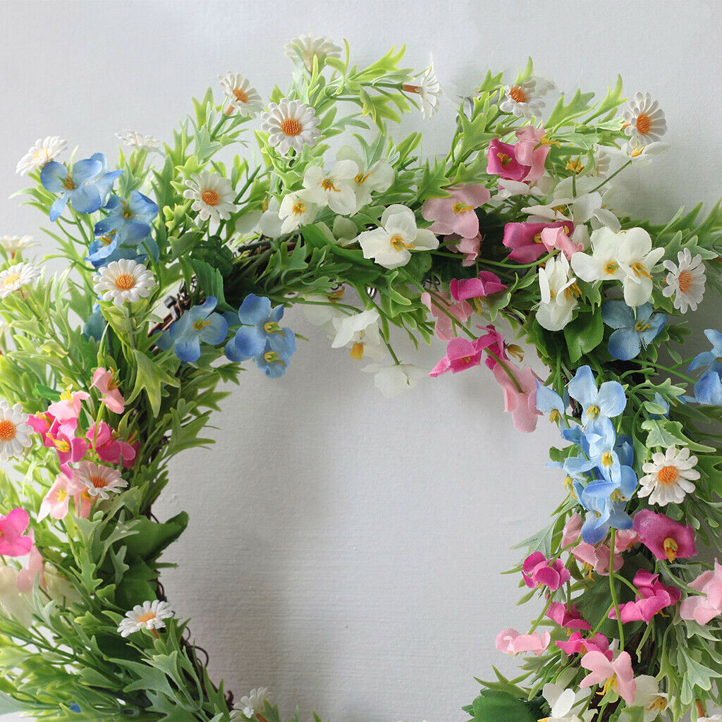 Round Romantic Primrose Wreath Garland Indoor Front Door Wall Home Decor