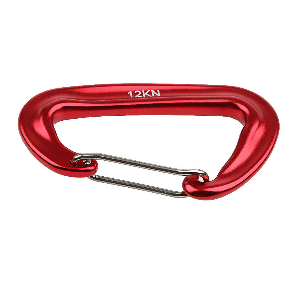 2pcs 12KN Aluminum Spring Clip Carabiner For Climbing