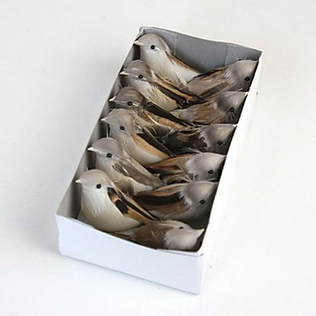12pcs/set Realistic Birds Perched Woodland Doves Kids Gifts for Garden Patio