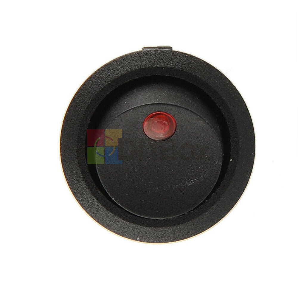 2Pcs Car Round Dot Red 12V LED Light Rocker Indicator Toggle ON-OFF Switch New