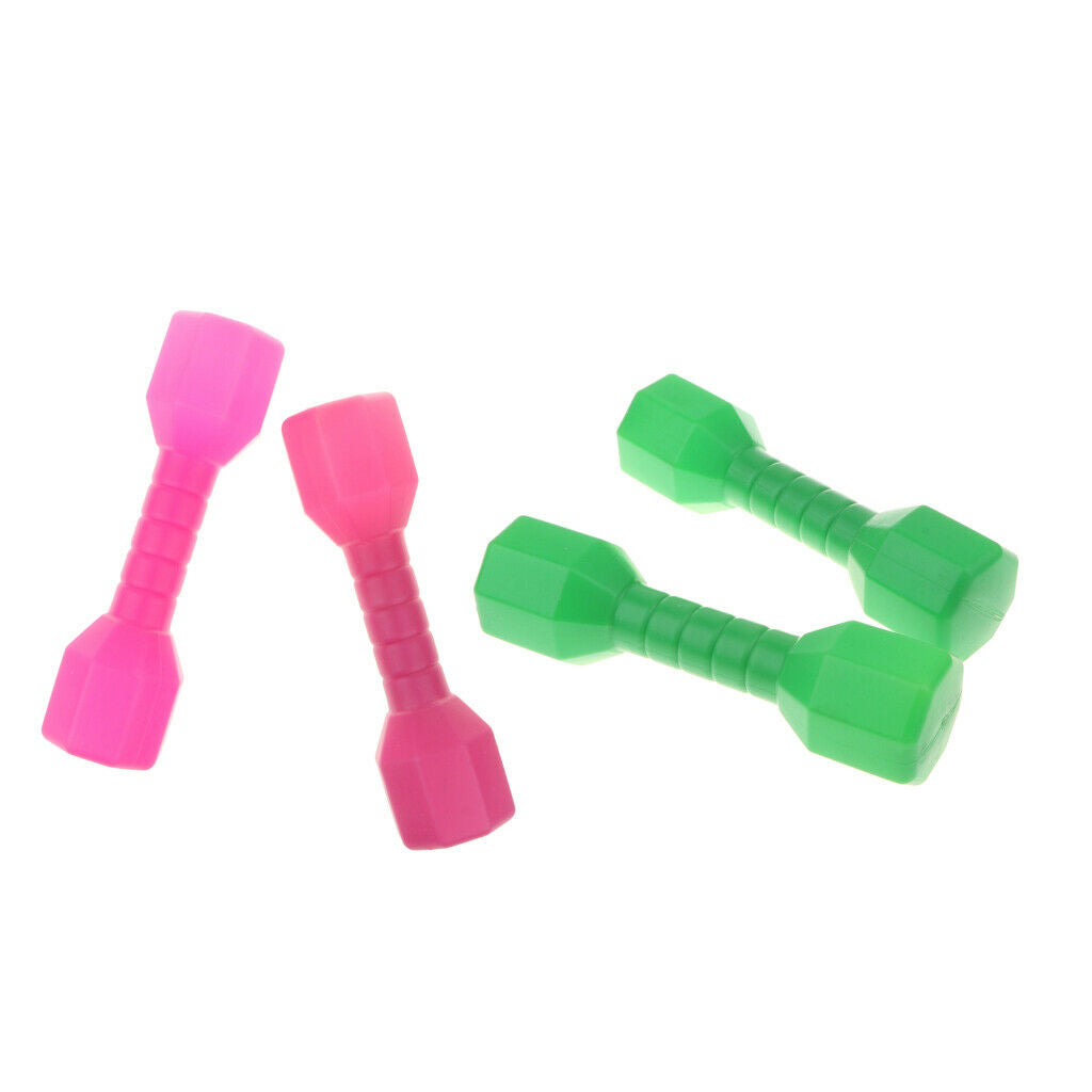 4 pcs Kids Plastic Dumbbells Sports Exercise Toys Green & Pink
