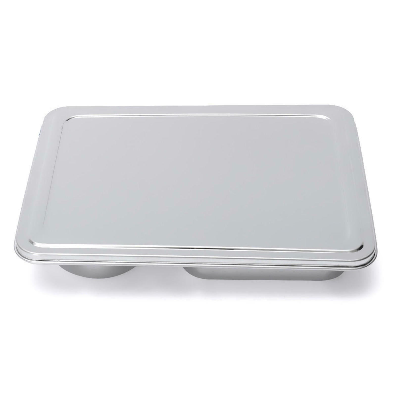 Stainless Steel Bento Food Storage Tray Lunch Box Container with Compartment Lid