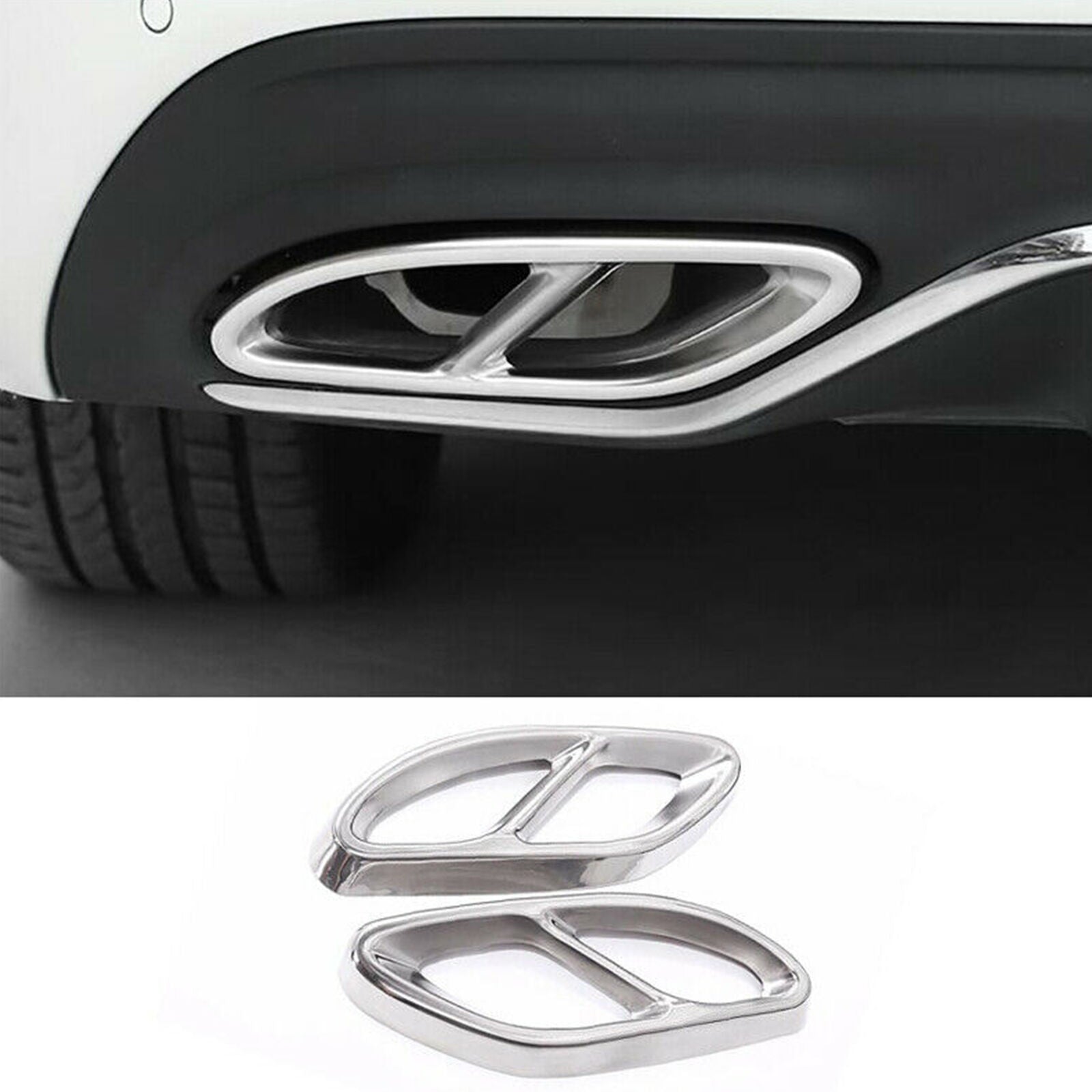 For Benz A B C E CLA GLC GLE GLS Class Rear Cylinder Exhaust Pipe Mufflers Cover