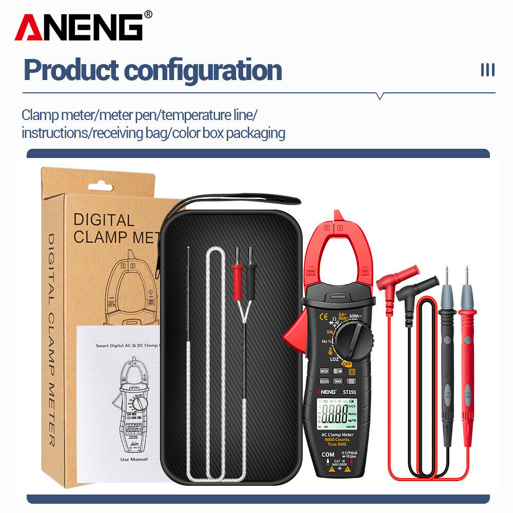 Digital Multimeter ANENG ST191 Clamp AC/DC Voltage Current  AC/DC Tester Meter