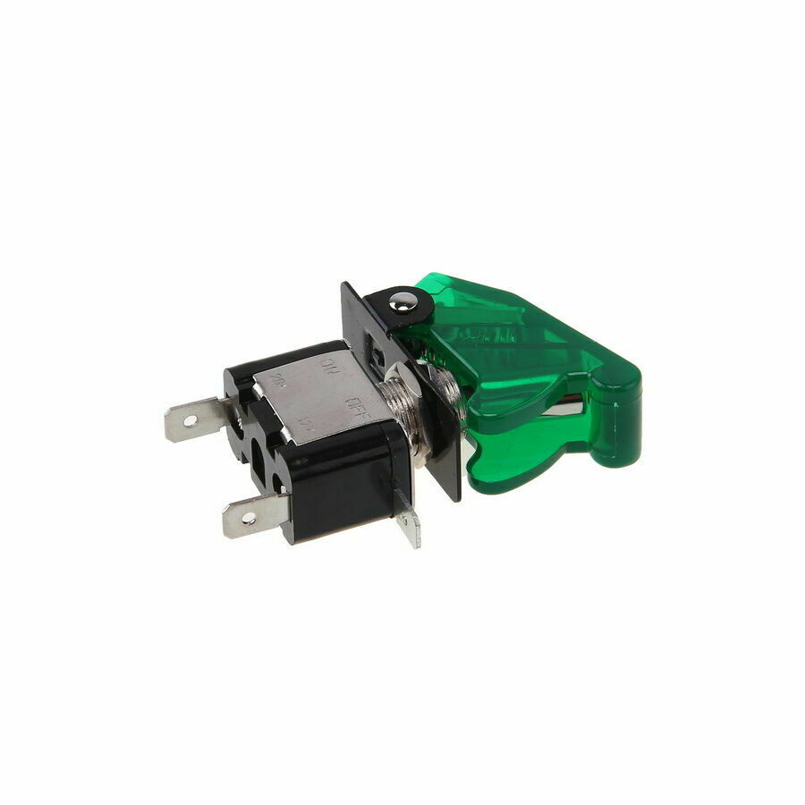 1PCS Green LED Light Toggle Rocker Ignition Switch On/Off Dustproof Proctector