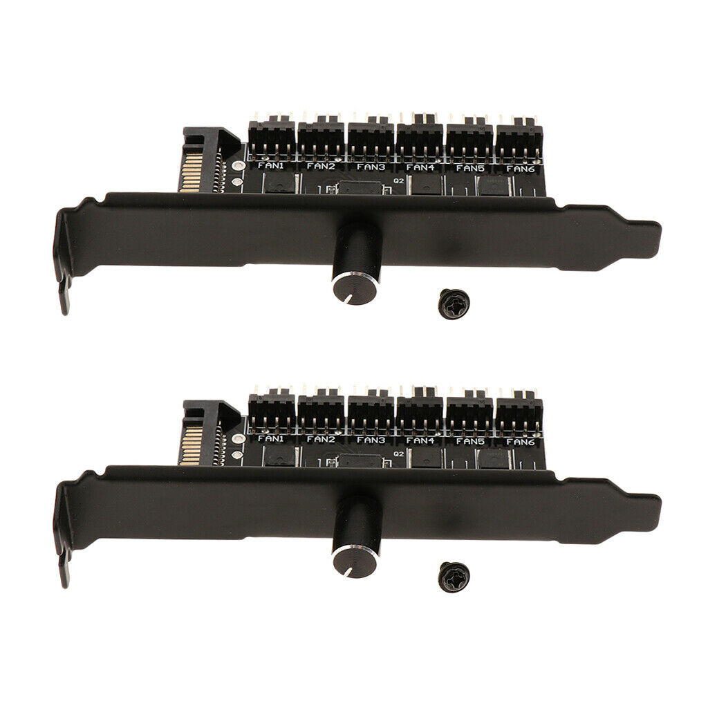 2x SATA Power PCI PWM 6 Way Hub PC Cooler Cooling Fan Speed Controller