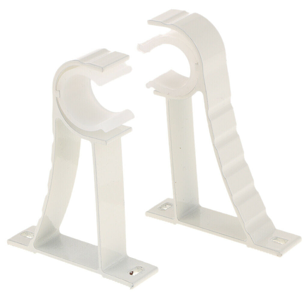 2 Pieces Alloy Curtain Pole Brackets to Fit 28mm Diameter Poles White