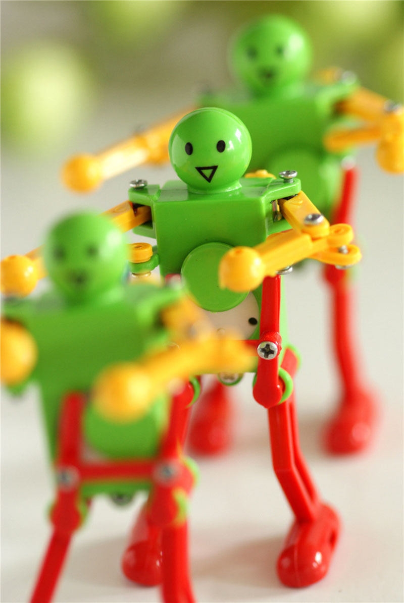3x Real Ritzy Child Plastic Clockwork Spring Wind Up Dancing Robot Toys Gi.l8