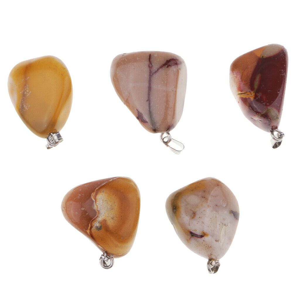 Mineral Polished Stone Pendant Necklace Jewelry Making DIY Unique Yellow