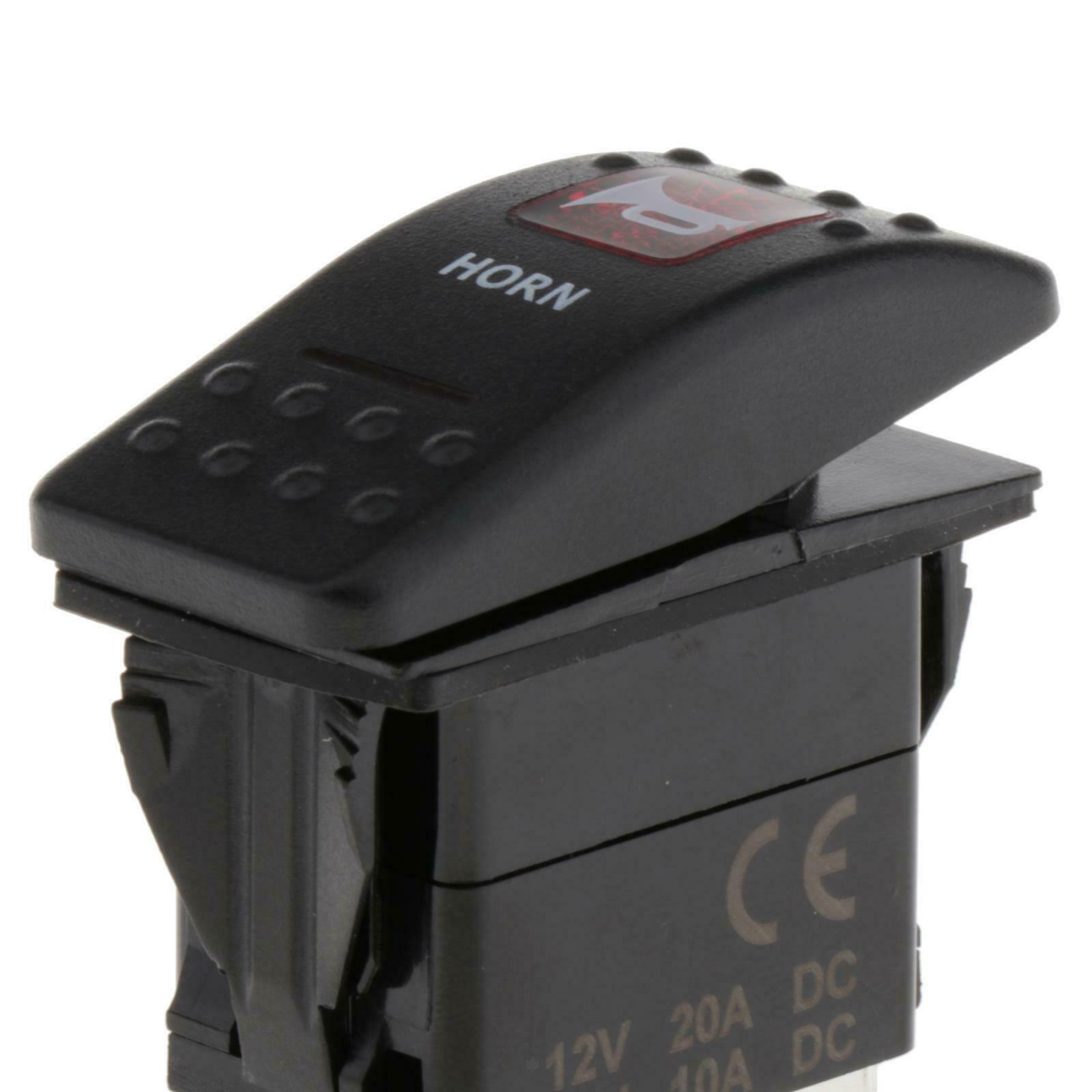 Heavy Duty LED Toggle Horn Switch Momentary ON / Off 5Pin Speaker Button