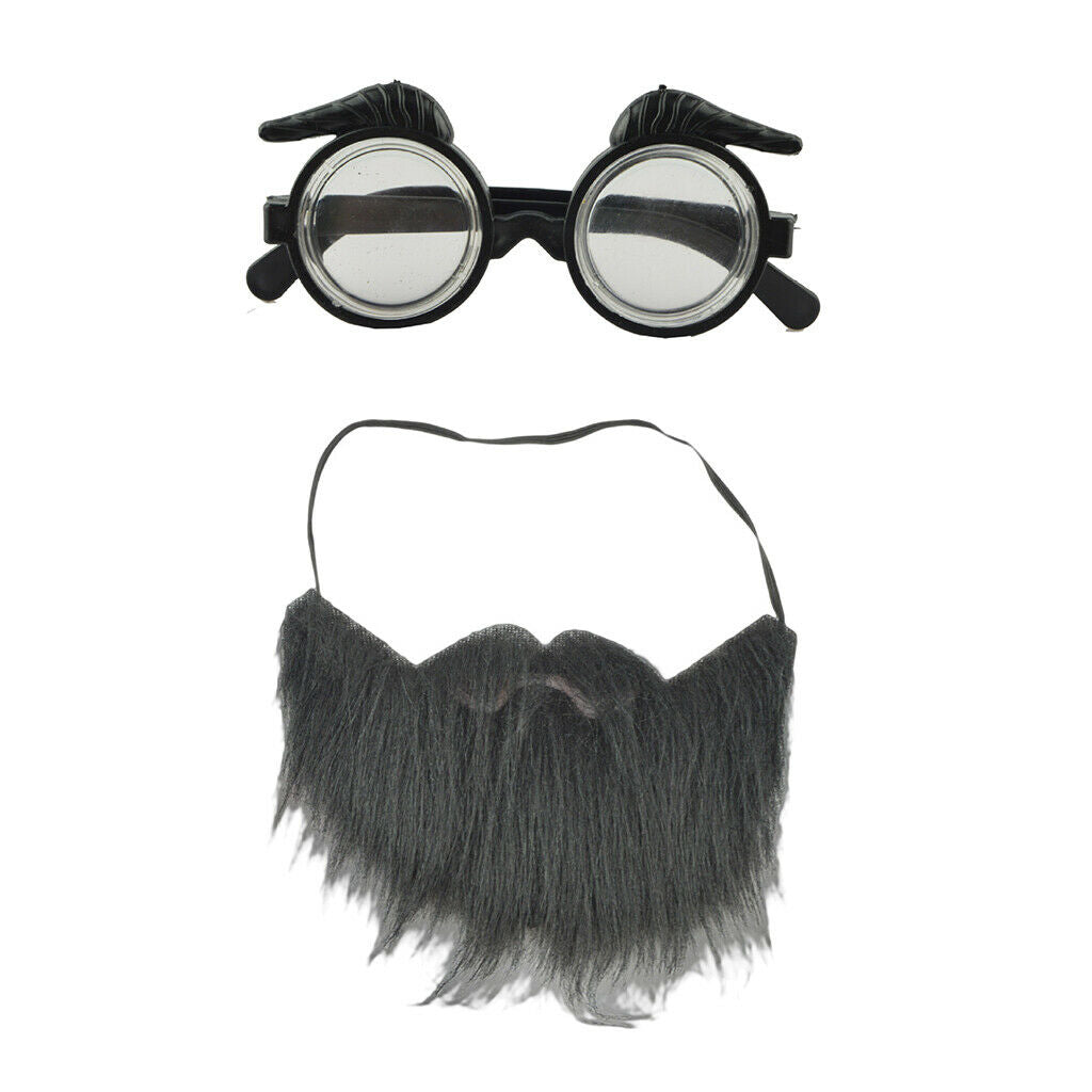 Black Long Mustache Glasses Set Costume Accessory