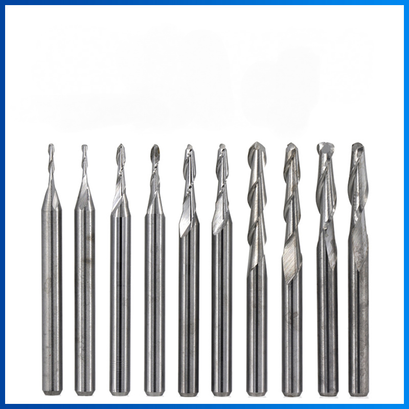 The New 3.175 Spiral Ball End Milling Cutter Set of 10