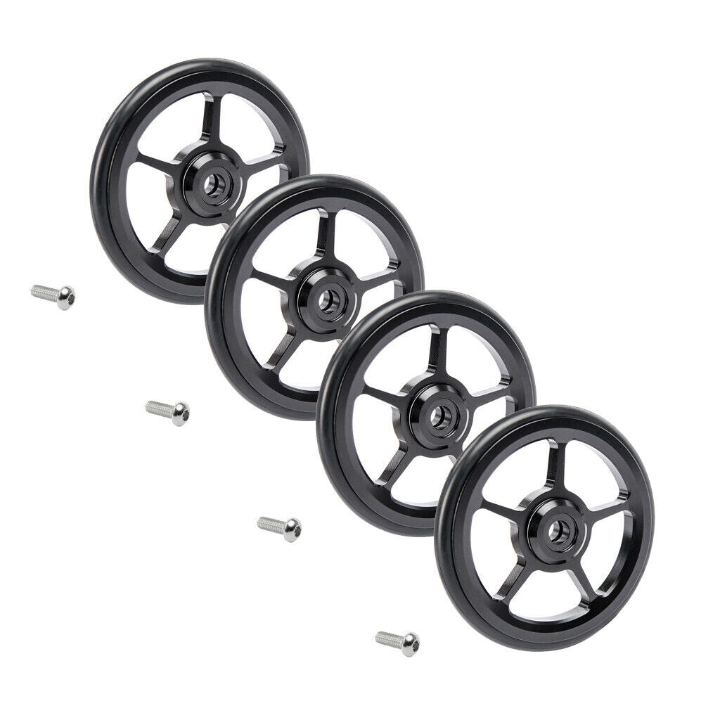 4pcs Bike Easy Wheels 6cm Easywheel for Brompton Cycle Parts Wheel Black
