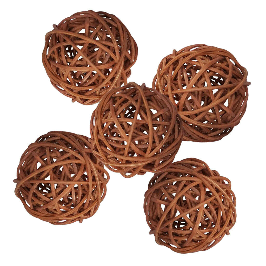 5pcs Wicker Rattan Balls Table Wedding Party Christmas Decorative Craft 7cm