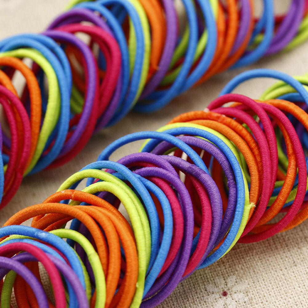 100pcs Women Girls Elastic Hair Ties Band Rope Ponytail Holder Fashion Scrunchie