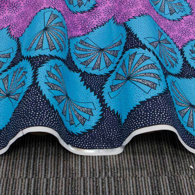 National Style Lotus Leaves Wax Printing Fabric for DIY Clothing Sewing Material