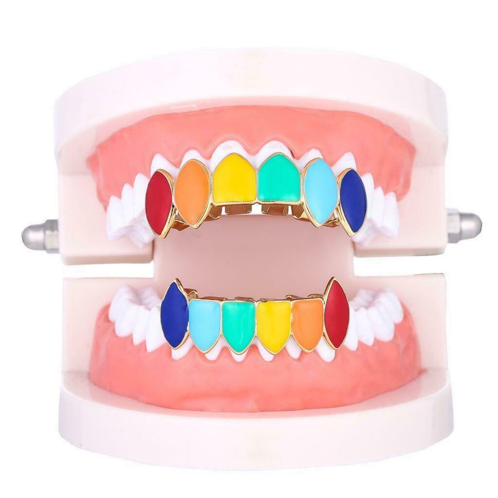 Colorful Glossy Hip Hop Sharp Teeth Grills Hollowen Accessory Hip-Hop Braces