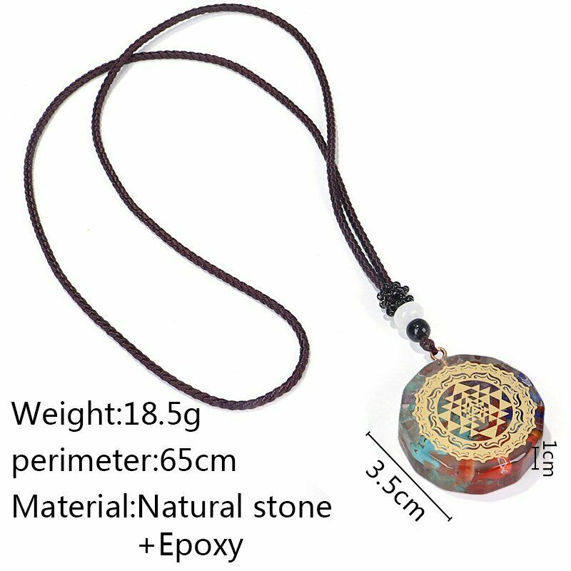 7 Chakra Yoga Natural Stone Energy Pendant Necklace Reiki Healing Amulet Choker