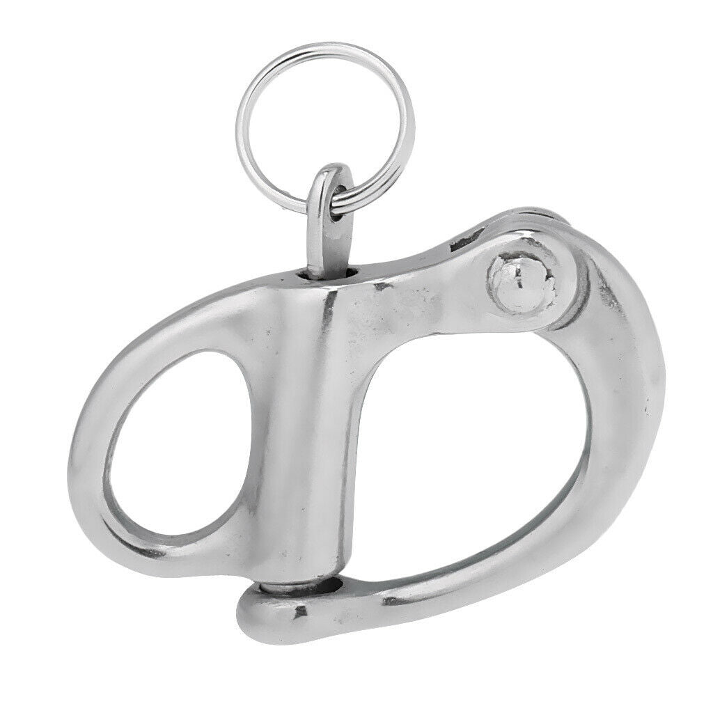 4x Stainless Steel Fixed Eye Snap Bail Shackle, 3.2 x 2.0cm/1.26 x 0.79inch
