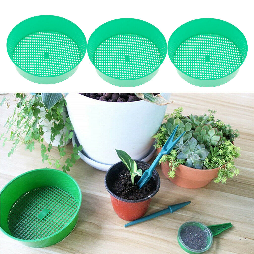 3x 3mm Large Garden Sieve Riddle Riddler Sifter Compost Soil Gardening Tool
