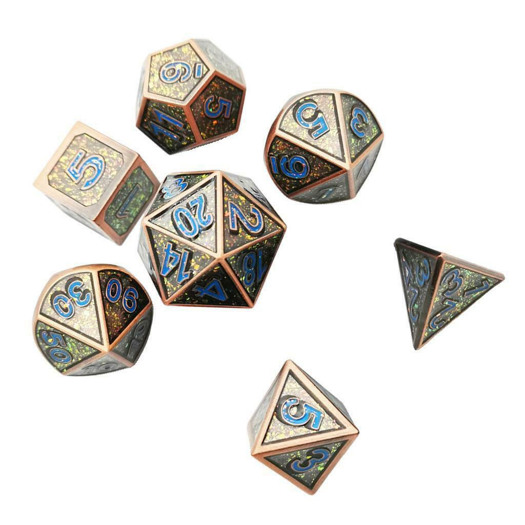 7Pcs Solid Metal Multi-sided Dice Set for Role Play Party Board Game Toys #5