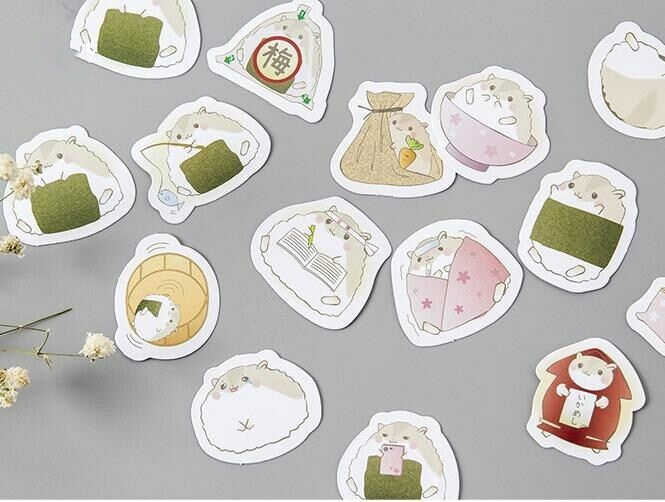 45pcs/pack lovely Hamster Stickers DIY decorative stationery Sealing stickers