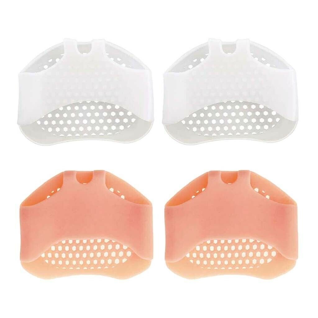 2 Pairs Set Unisex Silicone Ball of Foot Pads Reusable Metatarsal Pads
