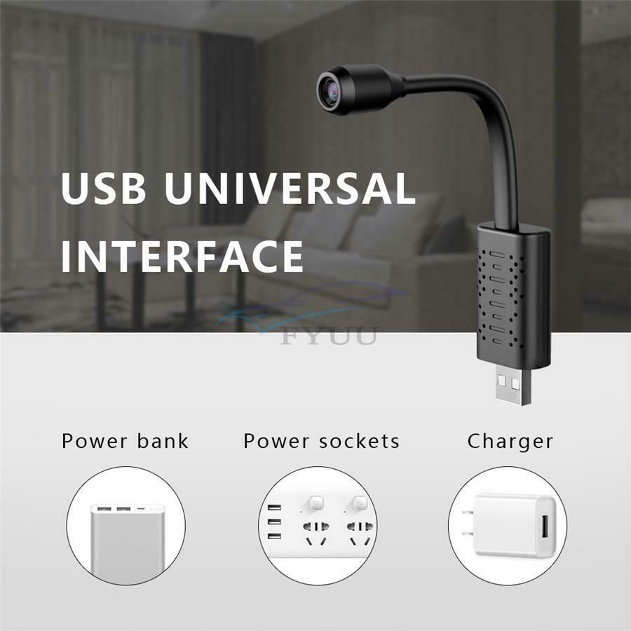 1PCS 4K Mini USB IP Wireless WiFi HD 160° Wide Angle Security Camera Universal