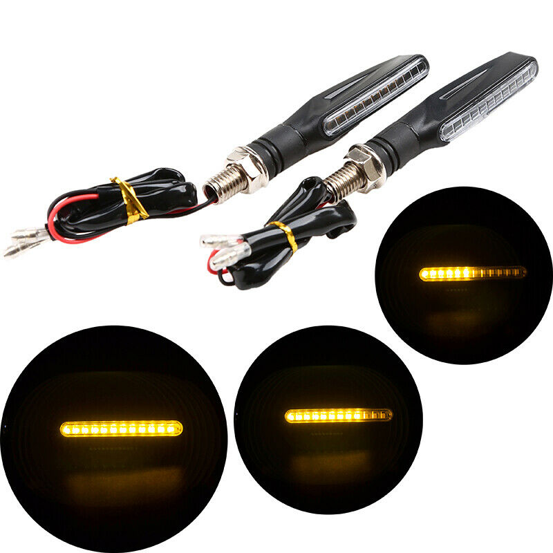 Flexible Motorcycle 12-LED Amber Turn Bike Signal Indicators Blinker Lights
